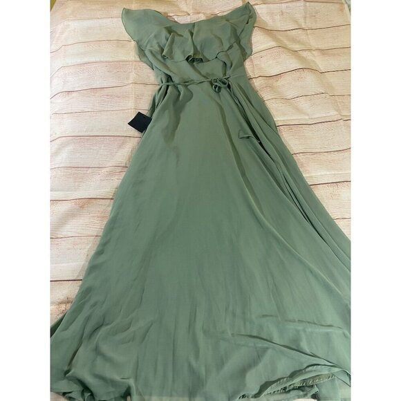 NWT Lulu's Women's Sage Flutter Sleeve Wrap Maxi Dress - Small - Picture 12 of 15